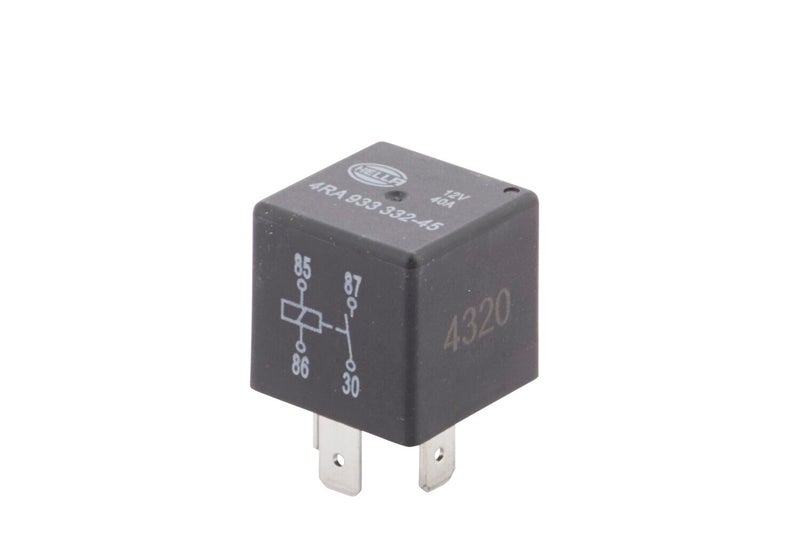 HELLA 4RA 933 332-451 Relay, main current - 12V - 4-pin connector - Normally Open Contact - Quantity: 1 - Image 1