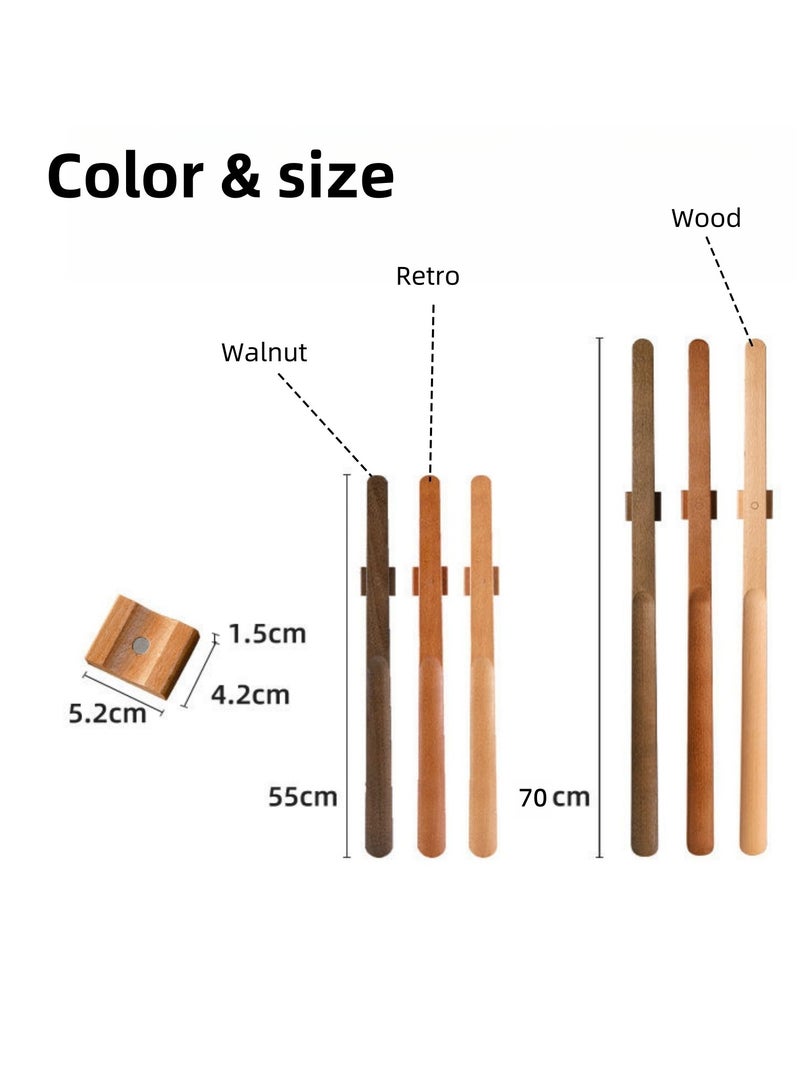 NOVOLAN Magnetic Shoe Horn Shoehorn, Household Long-Handle Shoe Lifter, Shoe Wearer for Pregnant Women & Elderly, Super Long Handle to Put on Shoes Without Bending Over (Walnut, 70cm) - Image 4