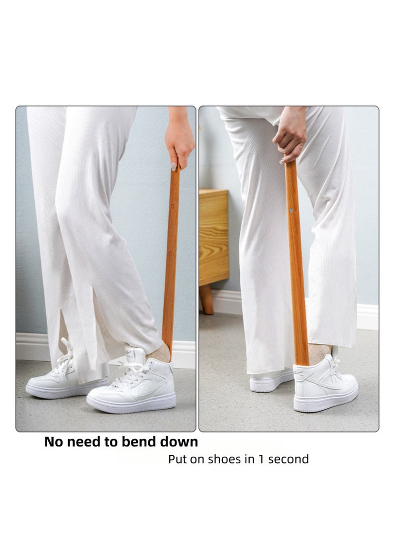 NOVOLAN Magnetic Shoe Horn Shoehorn, Household Long-Handle Shoe Lifter, Shoe Wearer for Pregnant Women & Elderly, Super Long Handle to Put on Shoes Without Bending Over (Walnut, 70cm) - Image 5
