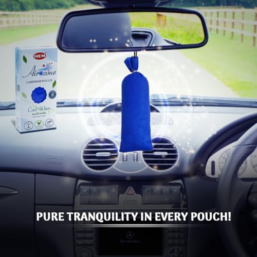 Hem Airozone Coolwave Camphor Pouch | Refreshing Air Freshener for Car, Wardrobe, Drawers, Kitchen & Travel Bags | Soothing Camphor Scent for Purification & Insect Repellent | Pack of 1-60g Each - Image 4