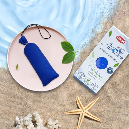 Hem Airozone Coolwave Camphor Pouch | Refreshing Air Freshener for Car, Wardrobe, Drawers, Kitchen & Travel Bags | Soothing Camphor Scent for Purification & Insect Repellent | Pack of 1-60g Each - Image 2
