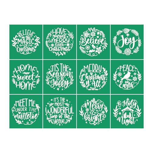 JAJADO Small Christmas Stencil Reusable Silk Screen Stacter for Coffee Bar Office Indoor Outdoor Holiday Home Decor - Image 1