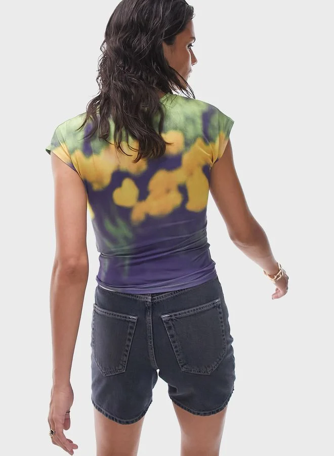 TOPSHOP Floral Print T-Shirt