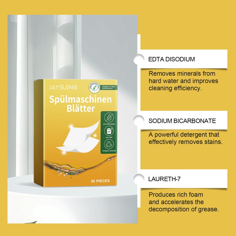 Jaysuing Dishware Detergent Tablets Kitchen Tableware Decontamination Degreasing Fresh Gentle Cleaning Dishes Cleaning Tablets - Image 5