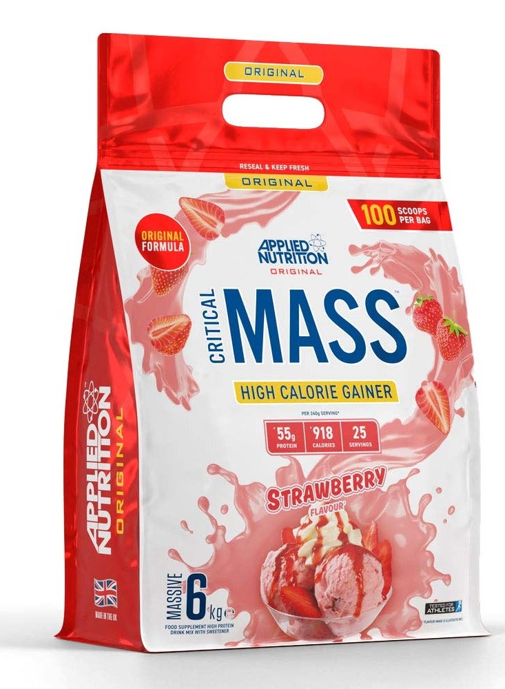 Applied Nutrition Critical Mass Weight Gainer Strawberry Flavor 6kg - Image 2