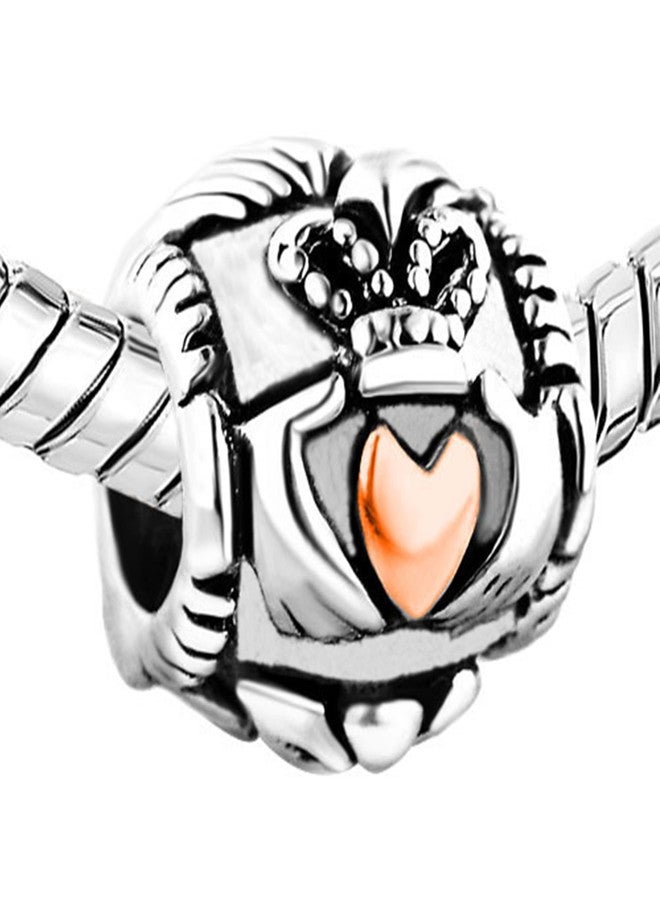 MiiFort Claddagh Ireland Bead Charm fits Pandora Charms Bracelets Hands Heart Crown Friendship Love Loyalty - Image 3