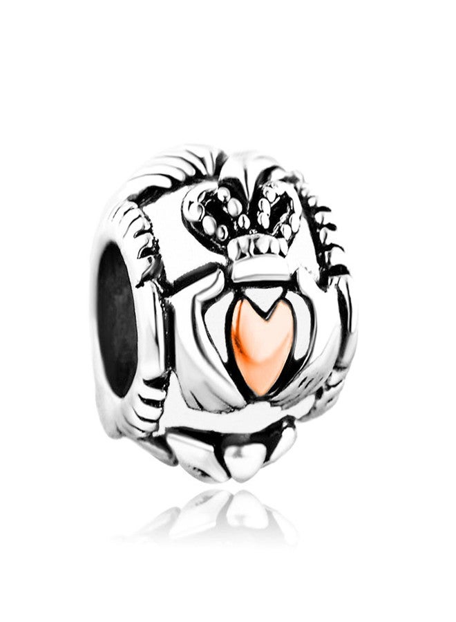MiiFort Claddagh Ireland Bead Charm fits Pandora Charms Bracelets Hands Heart Crown Friendship Love Loyalty - Image 2