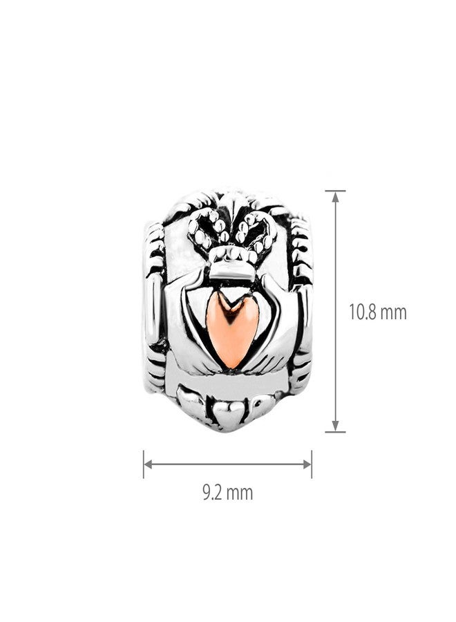 MiiFort Claddagh Ireland Bead Charm fits Pandora Charms Bracelets Hands Heart Crown Friendship Love Loyalty - Image 4