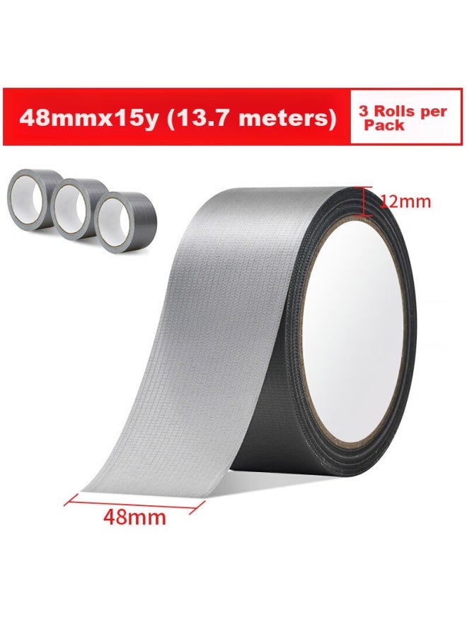 Tango Heavy-duty Carpet Tape, Windproof, High-adhesive, Wear-resistant, Waterproof, Tear-resistant, Gray, 48mm*15y (13.7 Meters), 3 Rolls - Image 2