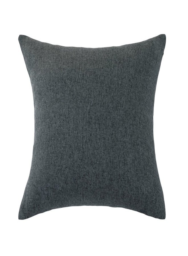 AMBERIS 2 Pillowcases (45×45cm)(Without Insert) Dark Grey, Imitation Linen Decorative 2 Pillowcases (Without Insert) for Home Hotel - Image 2