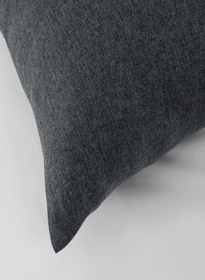 AMBERIS 2 Pillowcases (45×45cm)(Without Insert) Dark Grey, Imitation Linen Decorative 2 Pillowcases (Without Insert) for Home Hotel - Image 5