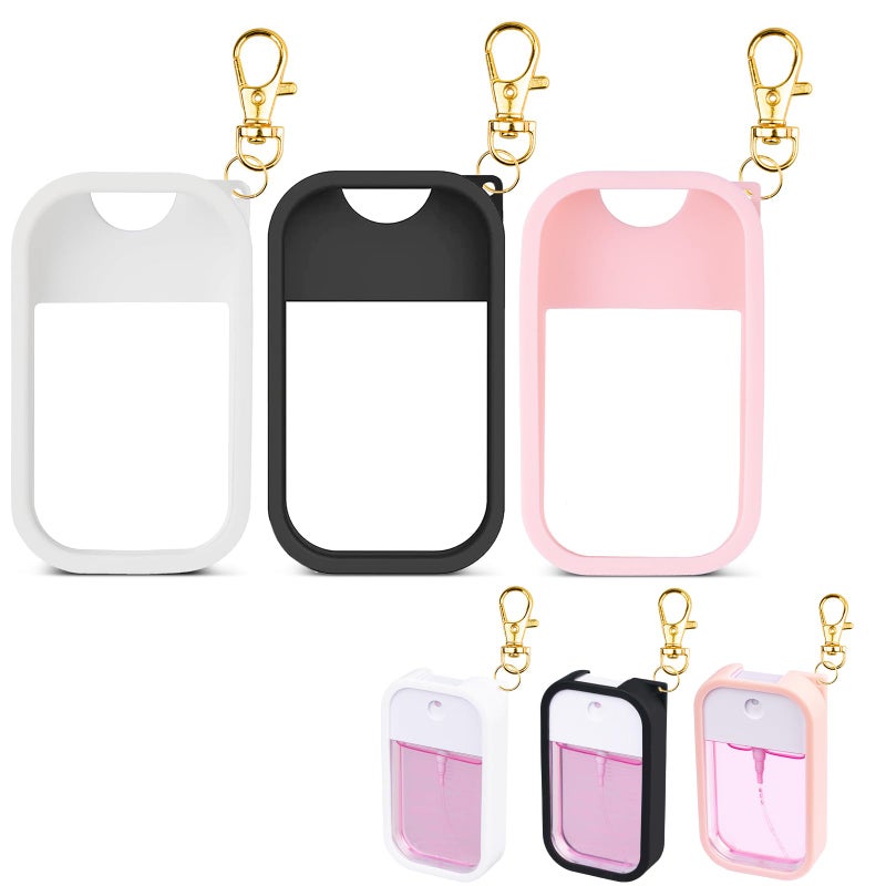 VANEST Silicone Case Compatible with Touchland Hand Sanitizer Spray, Protective Case with Keychain for Power Mist and Glow Mist 1 fl oz, Hand Sanitizer Spray Accessory (Colourful 2, 3 Pack) - Image 1