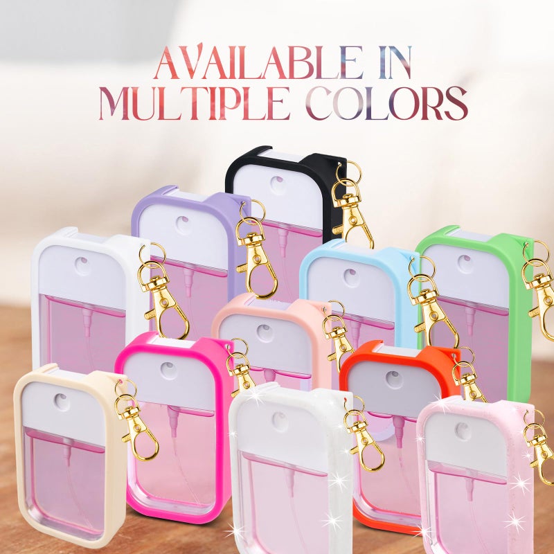 VANEST Silicone Case Compatible with Touchland Hand Sanitizer Spray, Protective Case with Keychain for Power Mist and Glow Mist 1 fl oz, Hand Sanitizer Spray Accessory (Colourful 2, 3 Pack) - Image 2