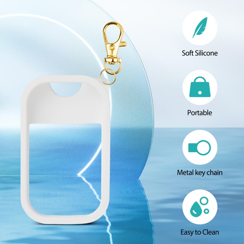VANEST Silicone Case Compatible with Touchland Hand Sanitizer Spray, Protective Case with Keychain for Power Mist and Glow Mist 1 fl oz, Hand Sanitizer Spray Accessory (Colourful 2, 3 Pack) - Image 4