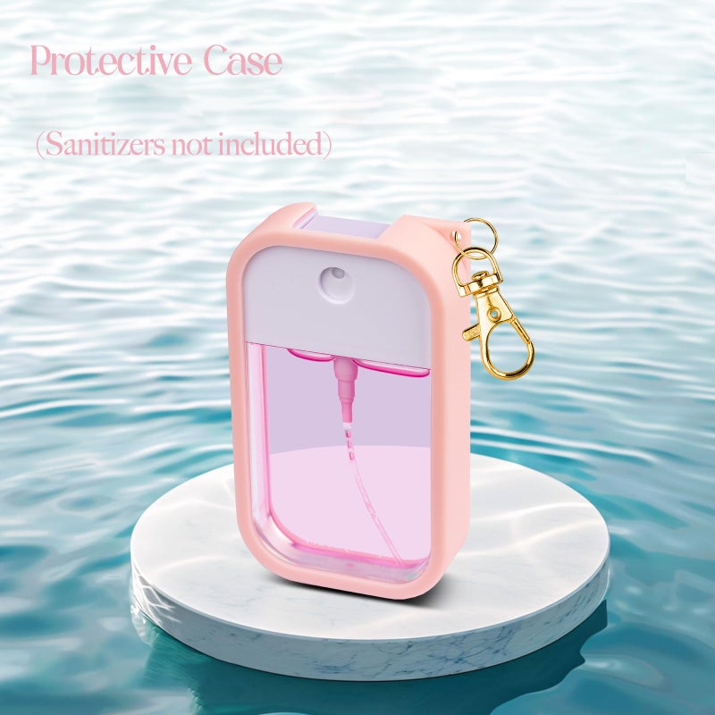 VANEST Silicone Case Compatible with Touchland Hand Sanitizer Spray, Protective Case with Keychain for Power Mist and Glow Mist 1 fl oz, Hand Sanitizer Spray Accessory (Colourful 2, 3 Pack) - Image 3