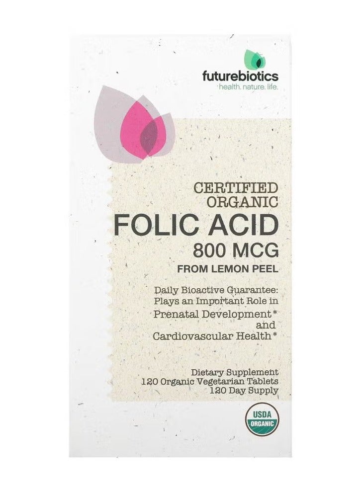 Futurebiotics, Folic Acid From Lemon Peel, 800 mcg, 120 Organic Vegetarian Tablets