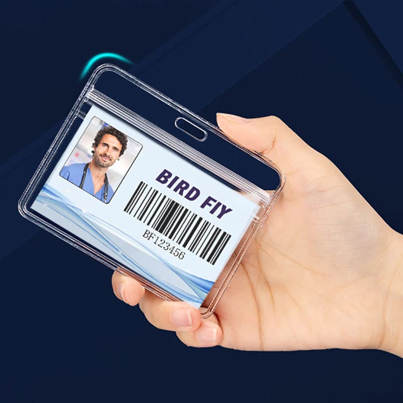 Bird Fiy 4x3 Name Tags Badge Holder with Lanyard 50 Pack Waterproof Horizontal ID Badge Holder and 50 Pcs Lanyards Nametag for Conferences, Events, and Meetings (Black, 4 X 3 inches) - Image 3