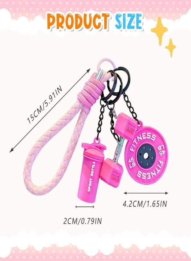 Pmeixcy Mini Fitness Keychain Set, Dumbbell Weights Keychain, Gift for fitness Women and Men, Cute Mini Car Key Chains for Gym - Image 5