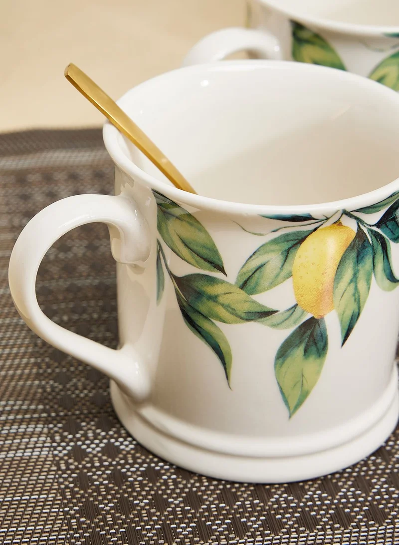 AURORA S/2 Tankard Mug Mediterranean Lemons White
