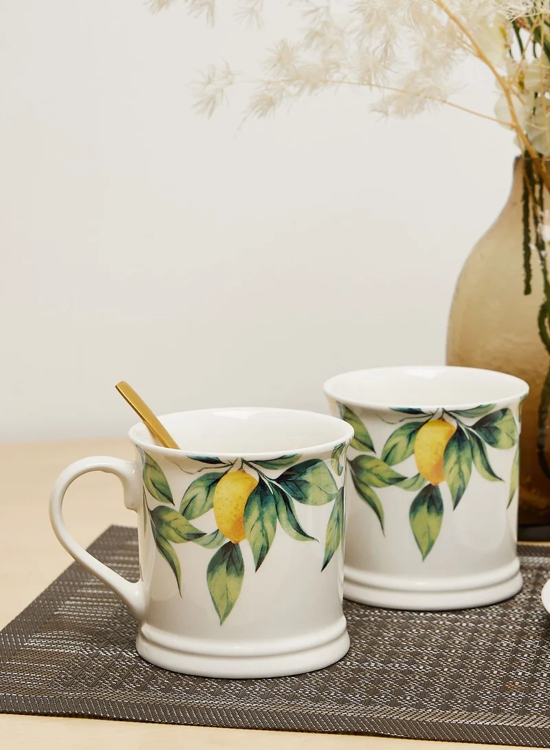 AURORA S/2 Tankard Mug Mediterranean Lemons White