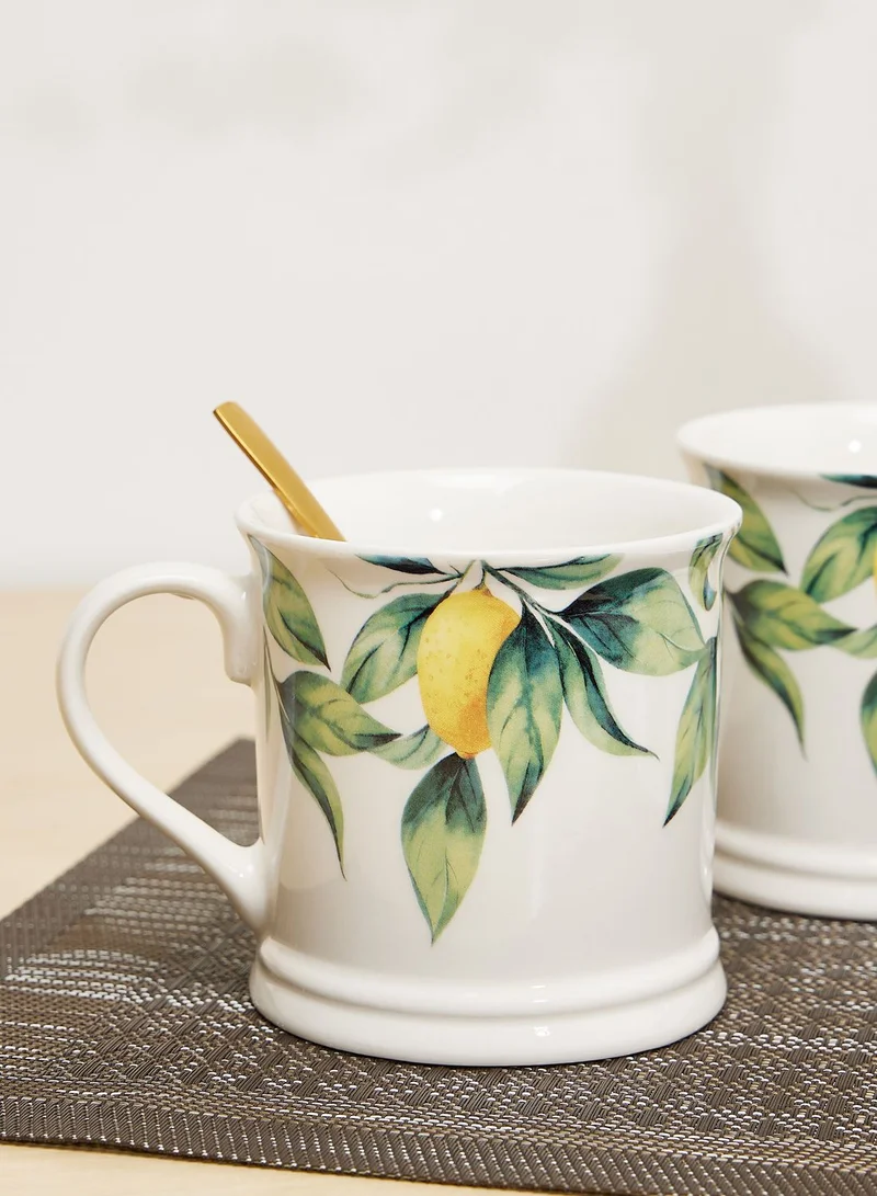 AURORA S/2 Tankard Mug Mediterranean Lemons White