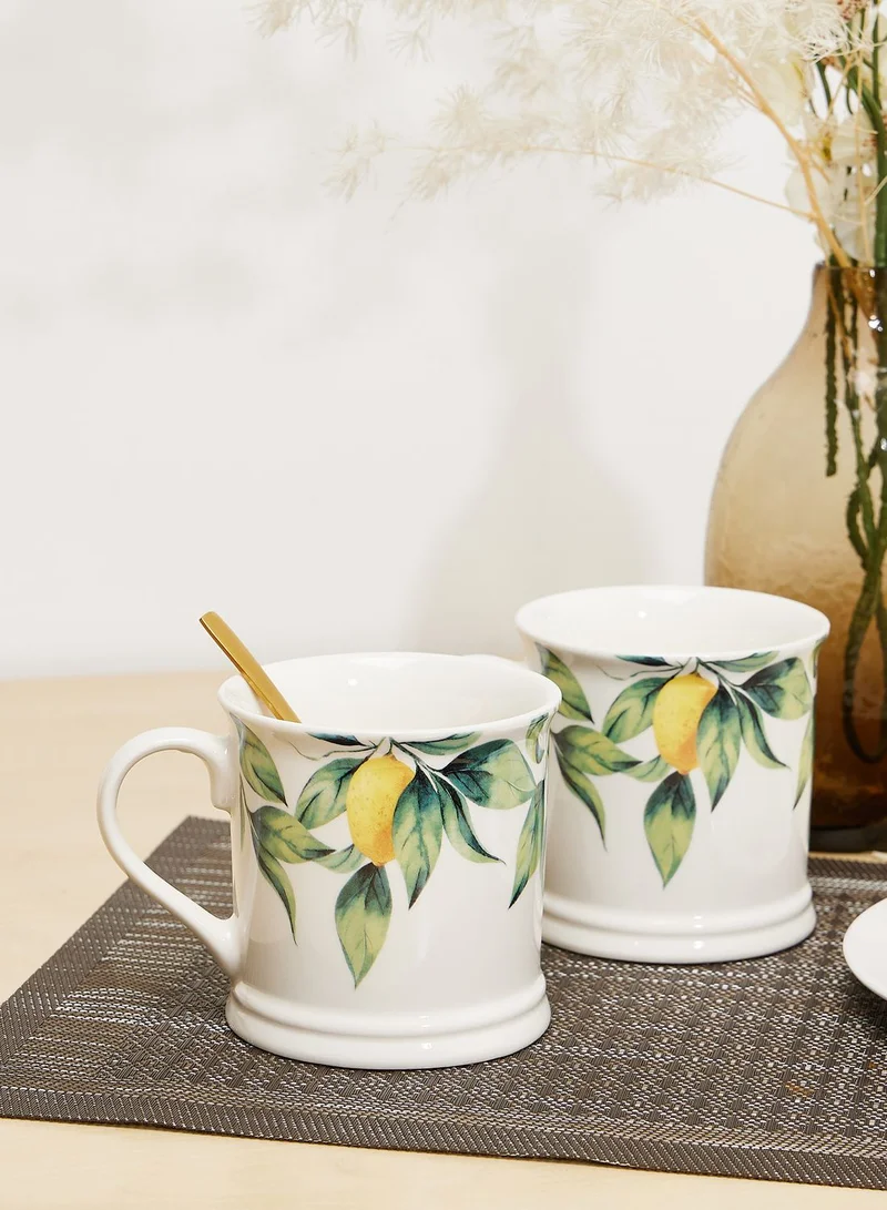 AURORA S/2 Tankard Mug Mediterranean Lemons White