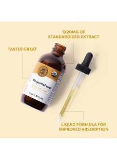Vimergy Propolispure ® Usda Organic Propolis Liquid Extract Immune Support Supplement Natural Oral & Heart Health Support Propolis Tincture From Honeybees Glutenfree & Paleo (115 Ml)  - Image 4