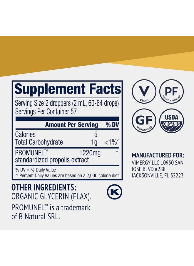 Vimergy Propolispure ® Usda Organic Propolis Liquid Extract Immune Support Supplement Natural Oral & Heart Health Support Propolis Tincture From Honeybees Glutenfree & Paleo (115 Ml)  - Image 5