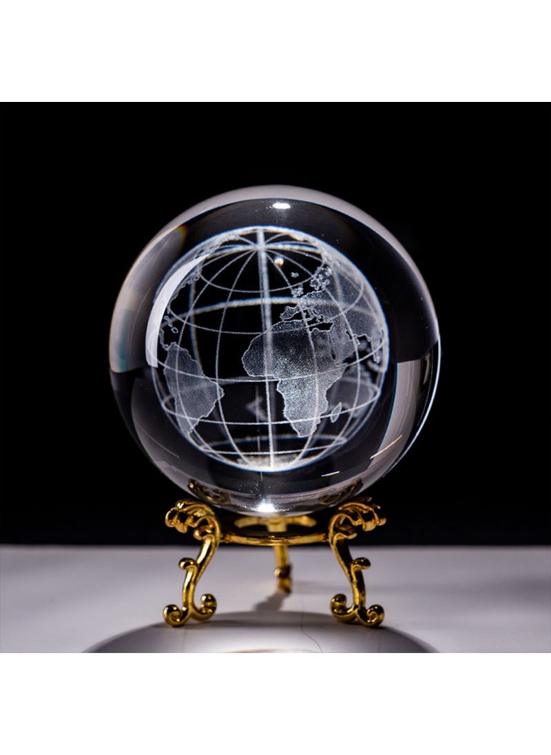 Hediyesahibi Decorative Metal Footed Globe 3D Glass Globe  - Image 5