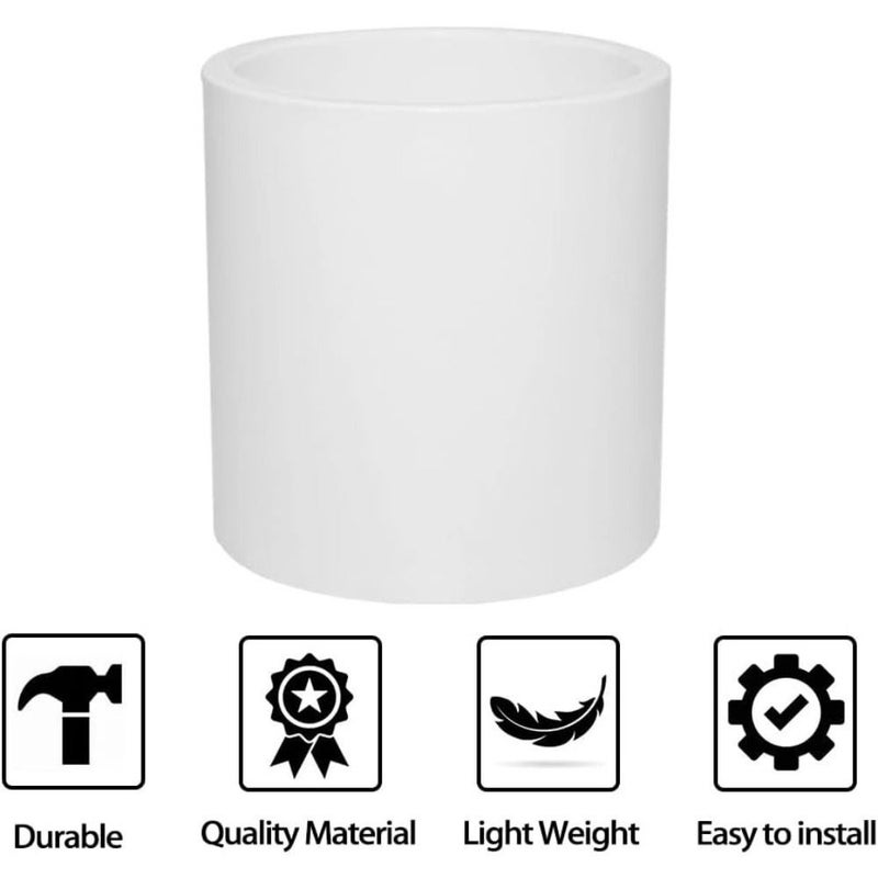 موصل اقتران تجهيزات أنابيب PVC مقاس 1/2 بوصة جدول 40 منزلق مقبس × مقبس أبيض قطعتان - Image 3