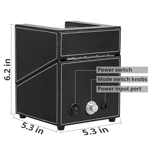 TRIPLE TREE Single Watch Winder for Automatic Watches, with Super Quiet Japanese Motor, 4 Rotation Mode Setting, Flexible Plush Pillow, Fit Lady and Man Watches, Black - Image 5