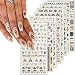 winthrop 8 Sheets Geometric Nail Art Stickers Black Gold Geometry Triangular Rhombus Minimalist 3D Design SelfAdhesive Nail Art Decals DIY Manicure Decoration Supplies Accessories for Women Girls - Image 2