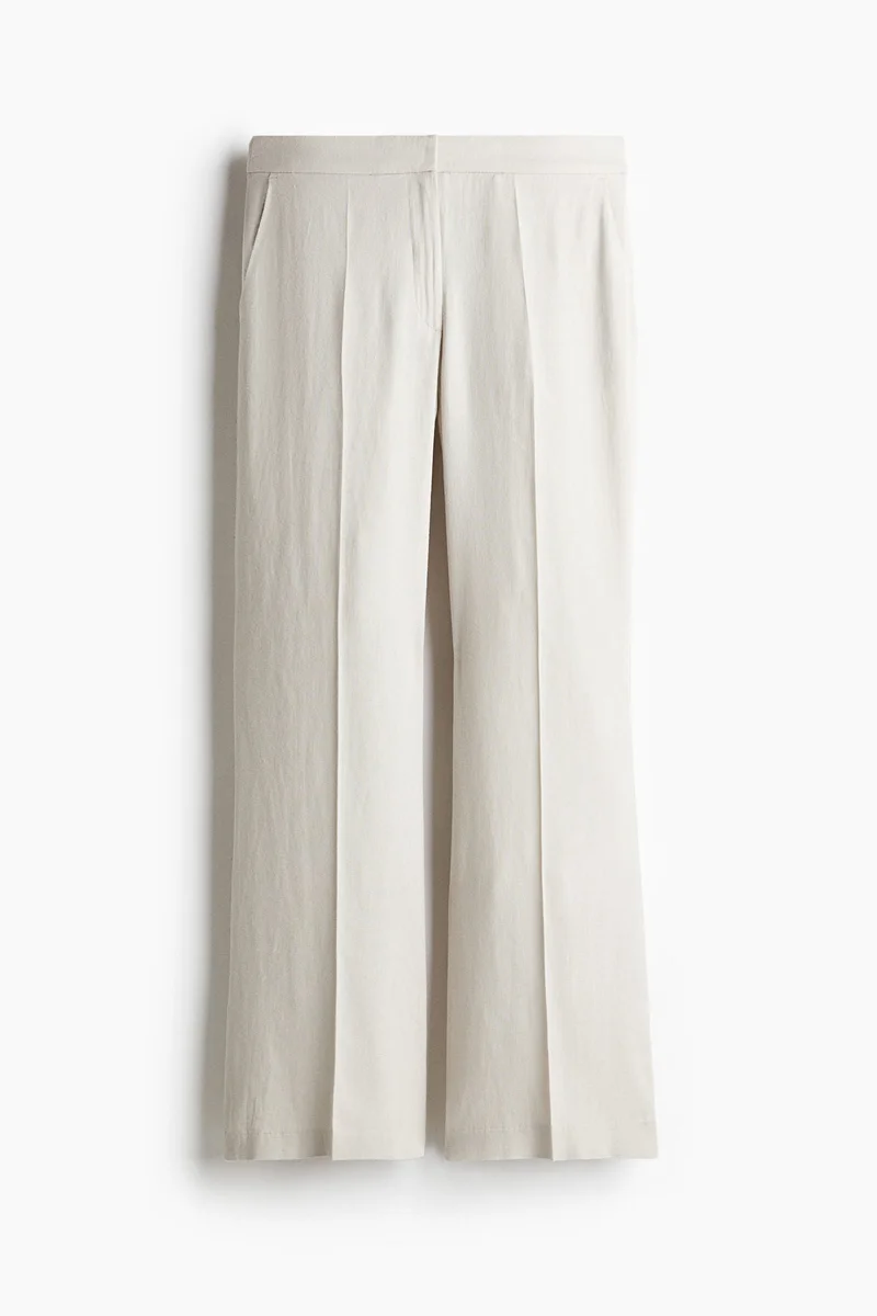 H&M Bootcut linen-blend trousers