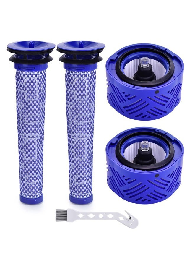 Leadaybetter V6 Absolute Cordless Stick Vacuum Filter for Dyson V6 Series, 2 Pack Post HEPA Filters and 2 Pack Pre Filters Replacement Part 966741-01&965661-01… - Image 1