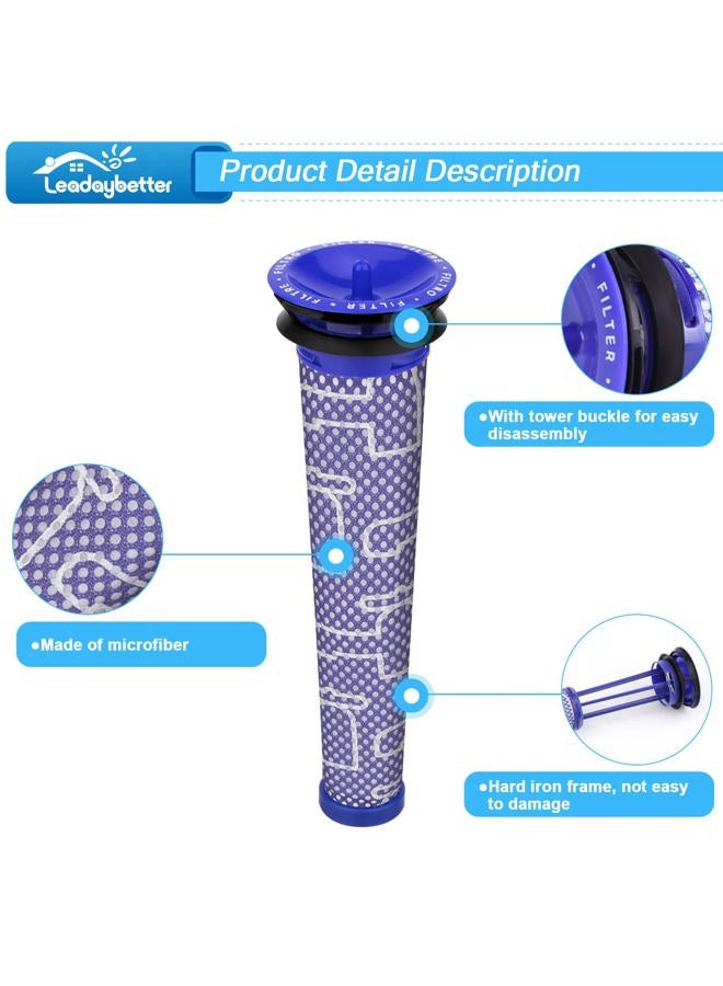 Leadaybetter V6 Absolute Cordless Stick Vacuum Filter for Dyson V6 Series, 2 Pack Post HEPA Filters and 2 Pack Pre Filters Replacement Part 966741-01&965661-01… - Image 5
