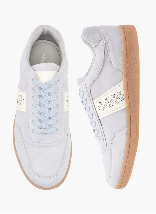 سيليست Women's Cutout Detail Sneakers with Lace-Up Closure