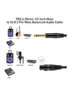 Y&D XLR to TS 6.35mm Microphone Cable Mono 1/4" Male Female Unbalanced Interconnect  - Image 2