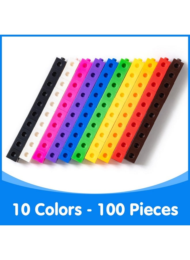 Odoorgames 100 Pcs Math Linking Cubes with 384 Cartoon Stickers - Essential Counting Cubes for Kids Math Learning and Fun Activities - Image 4