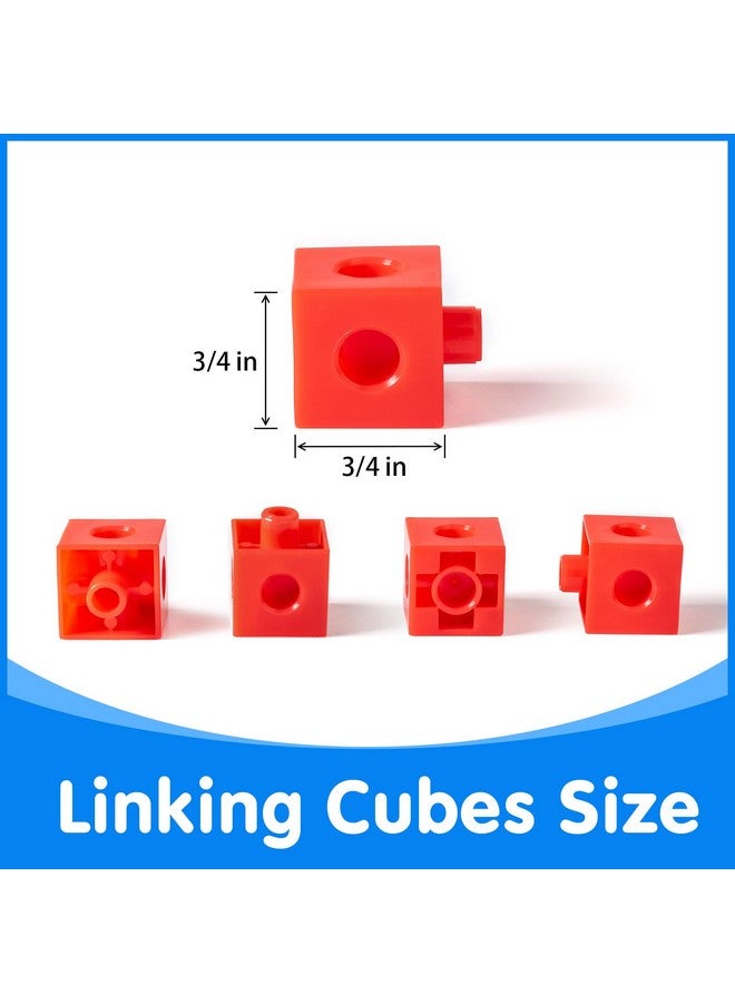 Odoorgames 100 Pcs Math Linking Cubes with 384 Cartoon Stickers - Essential Counting Cubes for Kids Math Learning and Fun Activities - Image 2