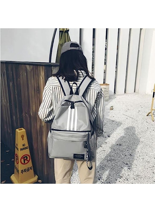 Zipper Bag Adjustable Shoulder Straps Ballet Backpack Zipper Closure Satin Lining for Kids Dance for Sports for Girls Boys Grey - Image 5