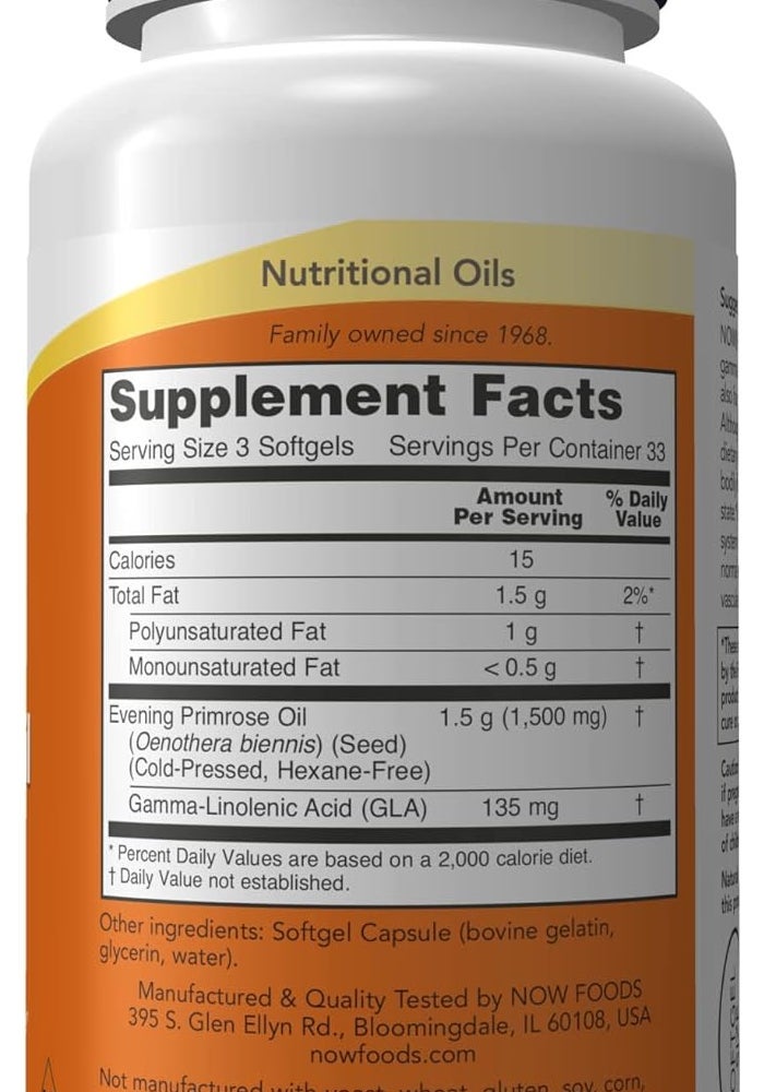 NOW Solutions Evening Primrose Oil 500 mg Softgels - Image 2