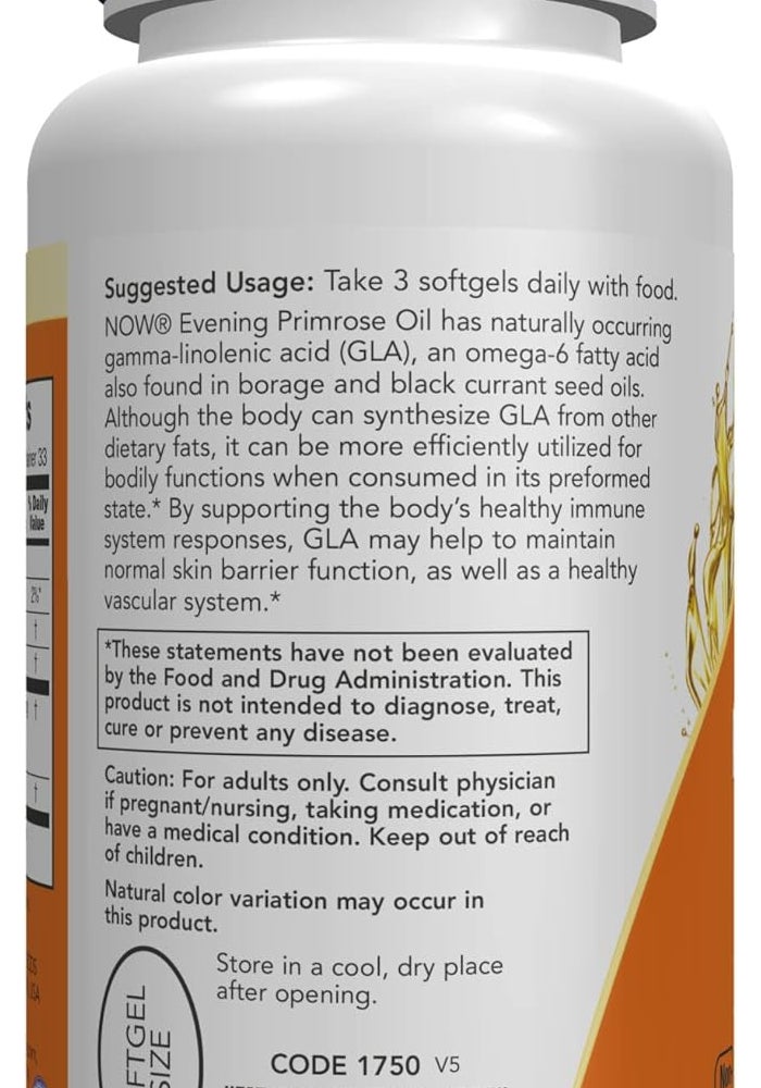NOW Solutions Evening Primrose Oil 500 mg Softgels - Image 3