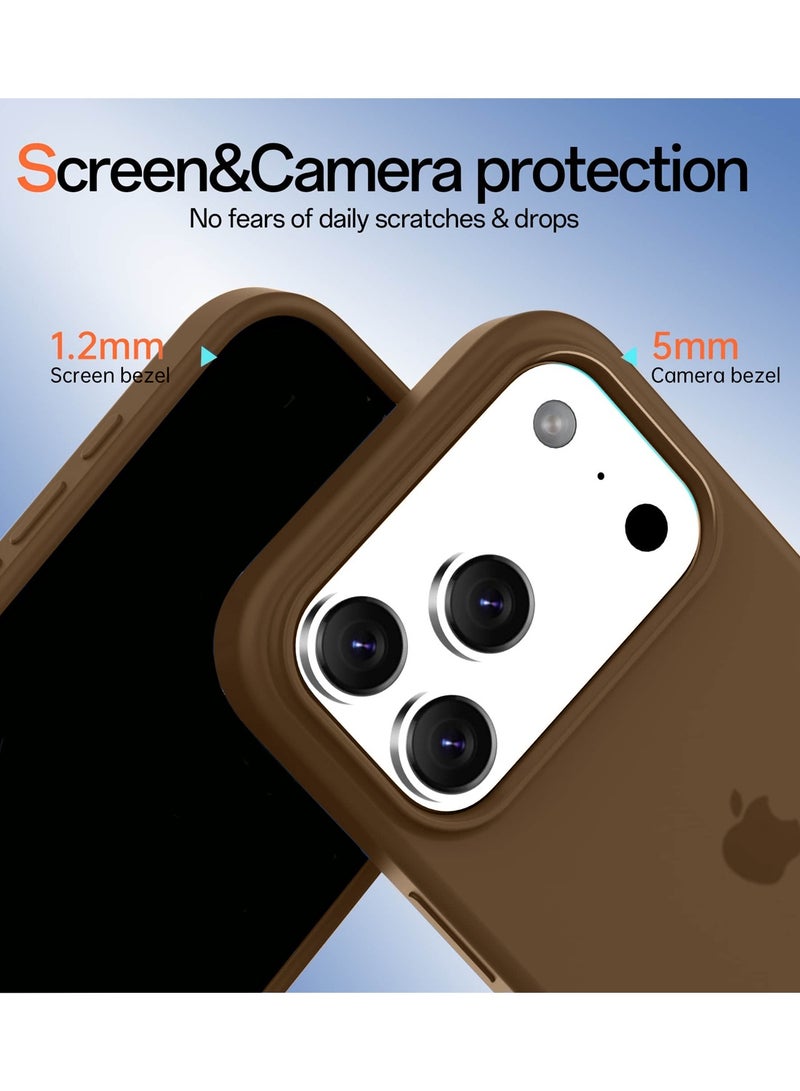 Wtech Apple iPhone 17 Pro 5G 2025 Luxury Premium Quality Liquid Silicone Case Cover (MCRPSN) - Mud Brown - Image 3