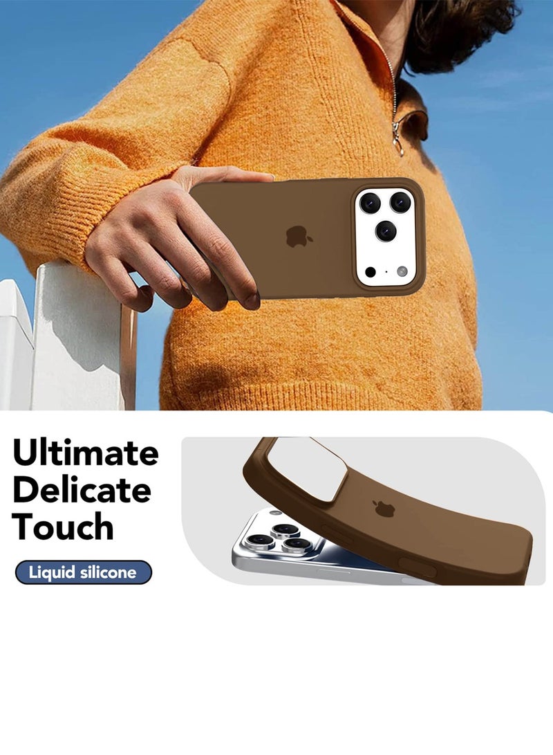 Wtech Apple iPhone 17 Pro 5G 2025 Luxury Premium Quality Liquid Silicone Case Cover (MCRPSN) - Mud Brown - Image 2