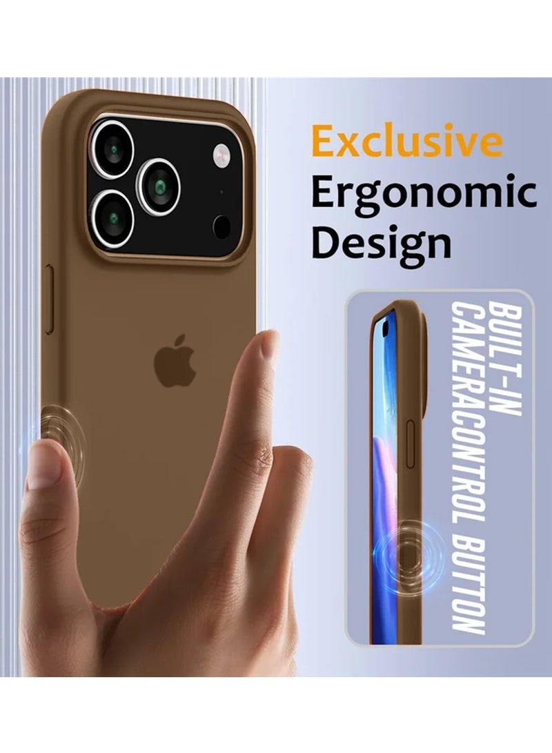 Wtech Apple iPhone 17 Pro 5G 2025 Luxury Premium Quality Liquid Silicone Case Cover (MCRPSN) - Mud Brown - Image 4