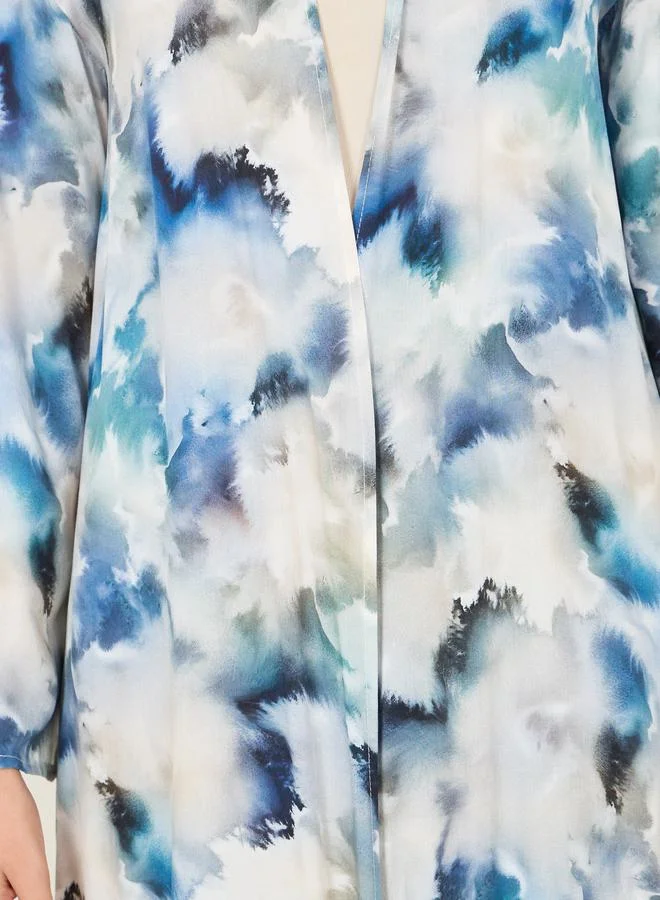 Styli Regular Fit Abstract Print Maxi Kimono
