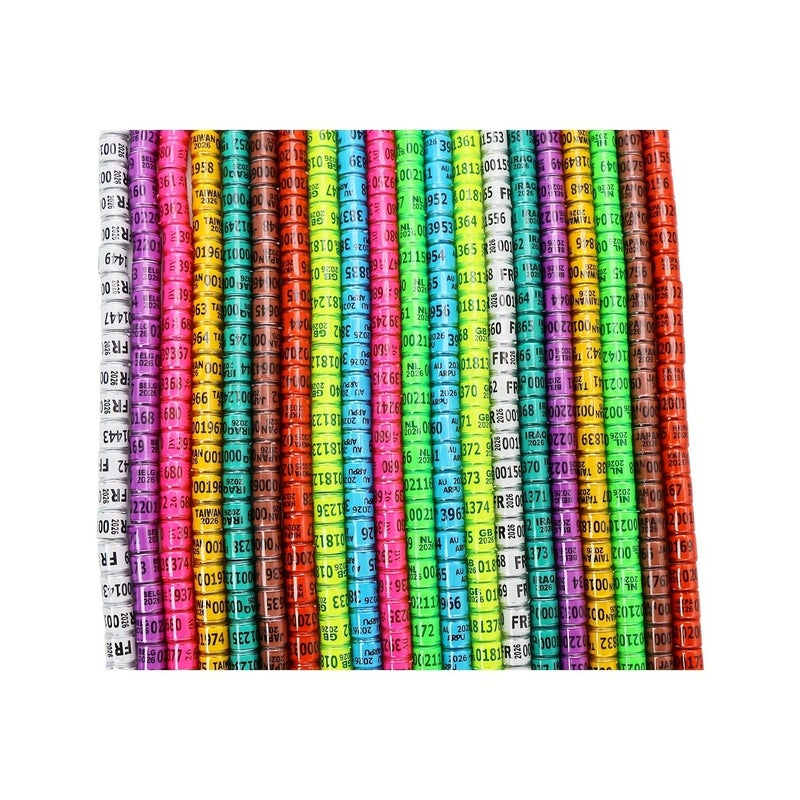 Sky Blue 10 Colors Mix Pigeon Leg Rings 20pcs Aluminum Plastic Bird Foot Identification - Image 4