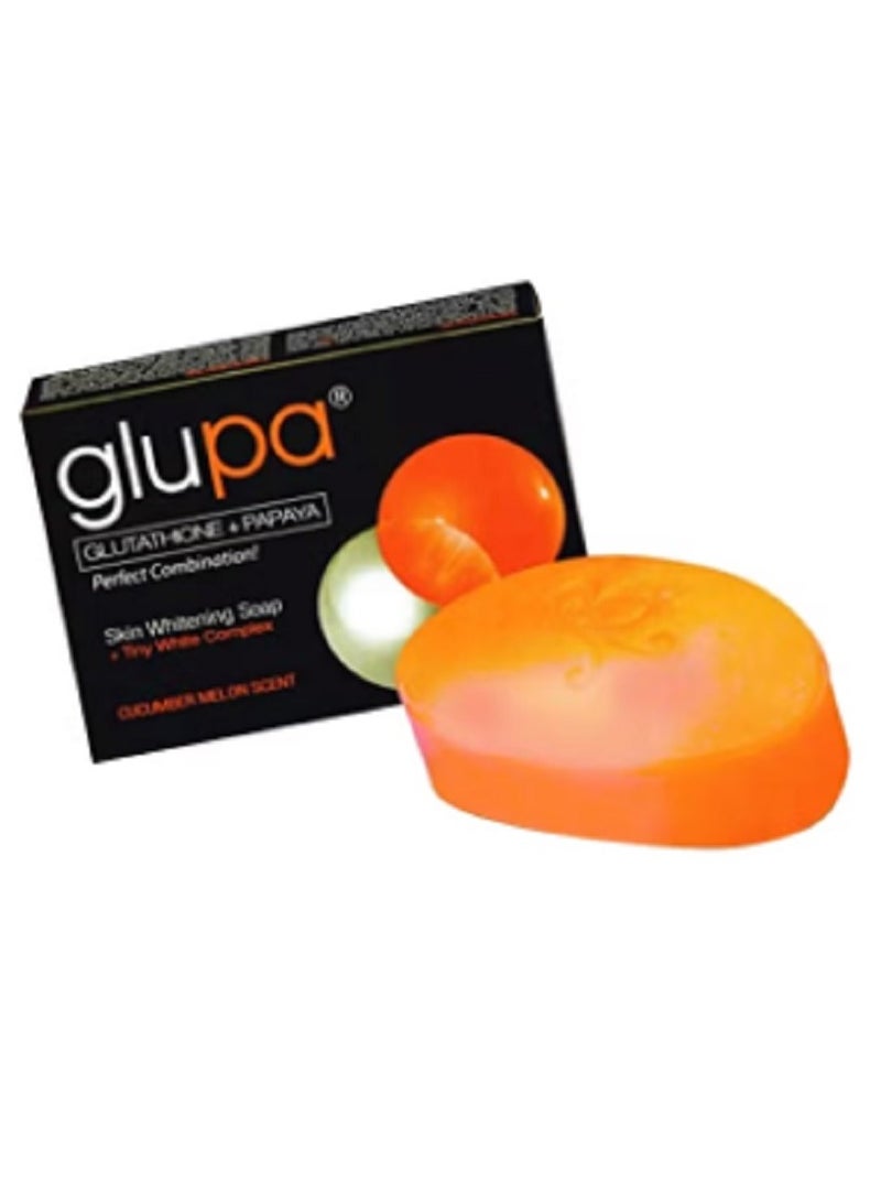 جلوبا صابون الجلوتاثيون والبابايا لتبييض البشرة برتقالي/أبيض 135 جرام