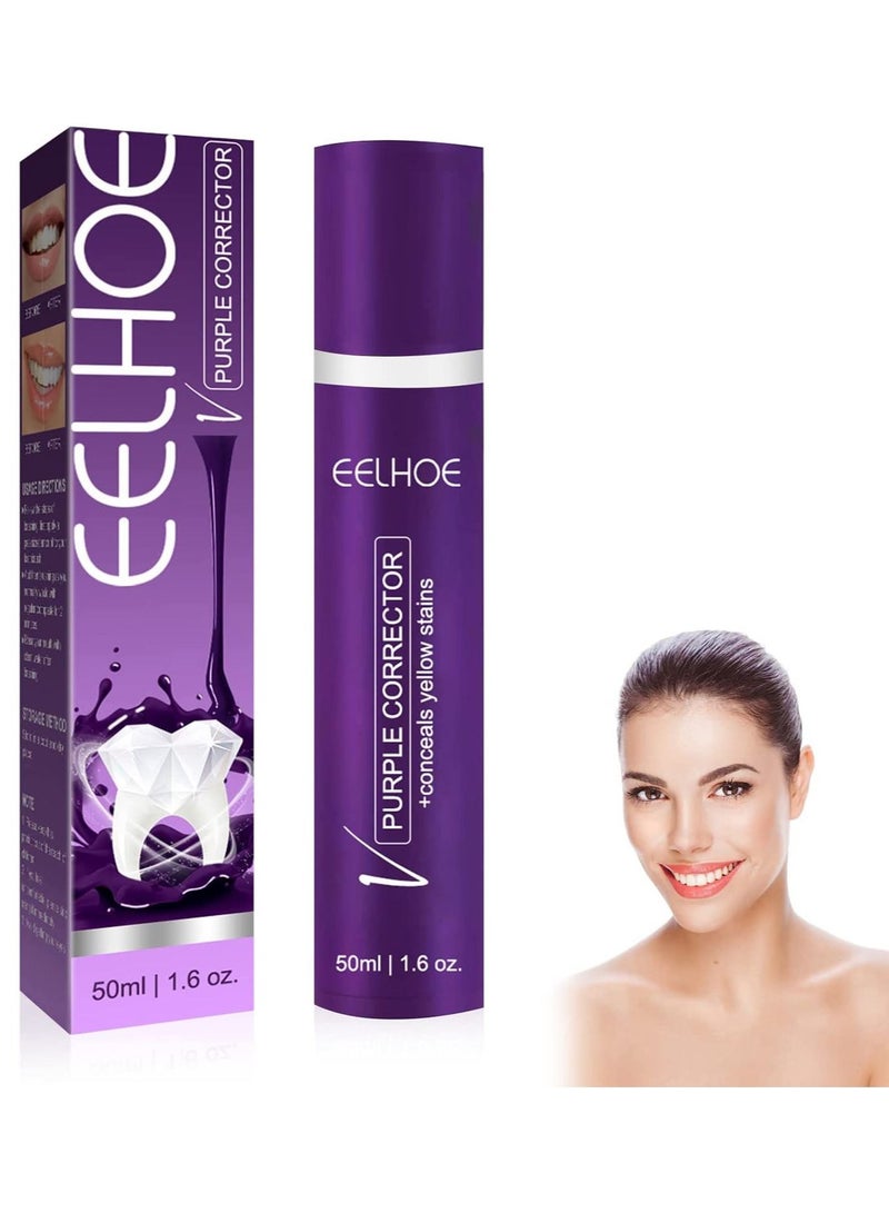 EELHOE Purple Toothpaste, Color Corrector Toothpaste, Color Corrector for Teeth Cleaning Toothpaste Color Corrector Whiten Teeth - Image 1