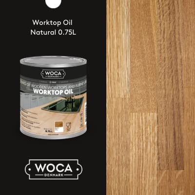 WOCA Denmark Worktop Oil Natural |750 ml| Finish & Restore Wood Butcher Block countertops, Cutting Boards, Kitchen Furniture and Other Wood Items Naturally. Food Contact Safe - Image 2